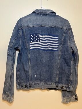Classic Denim Jacket - Flag on Back
